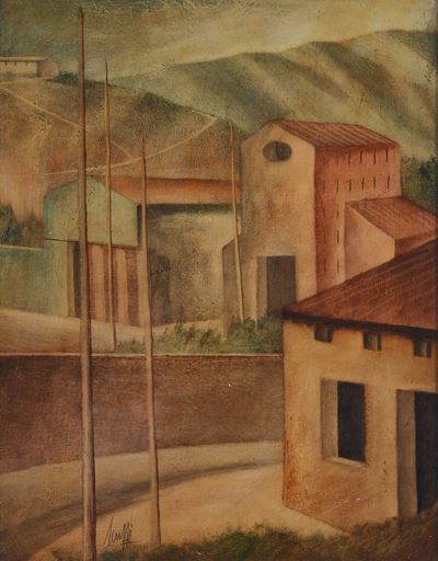 Paesaggio, olio su tela