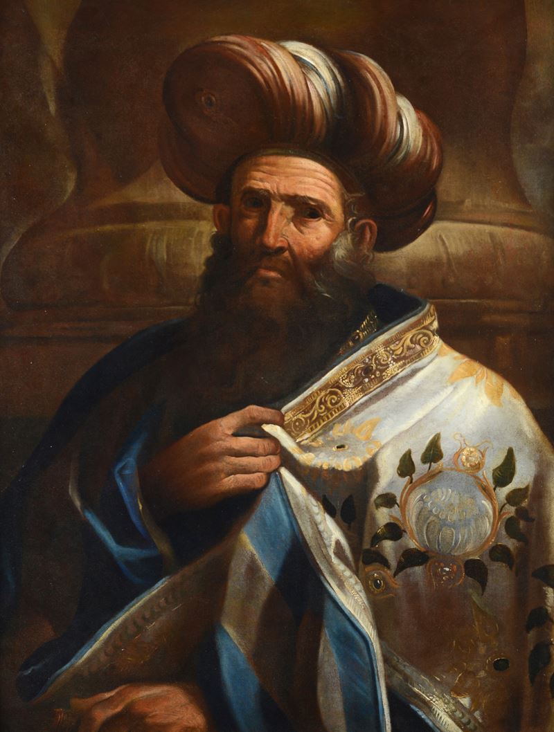 Domenico Maria Canuti - Ritratto di vecchio in vesti orientali, olio su tela