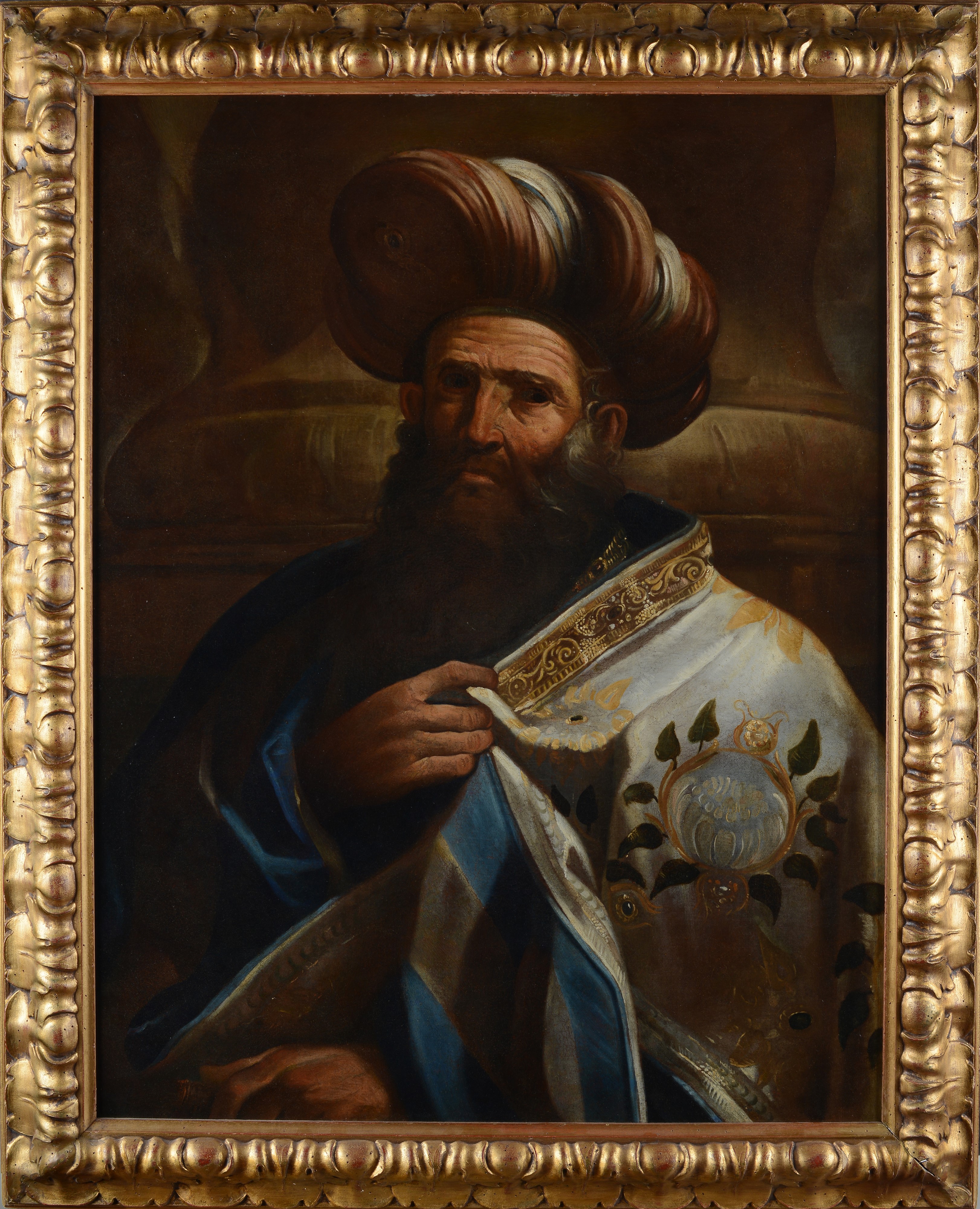 Domenico Maria Canuti - Ritratto di vecchio in vesti orientali, olio su tela