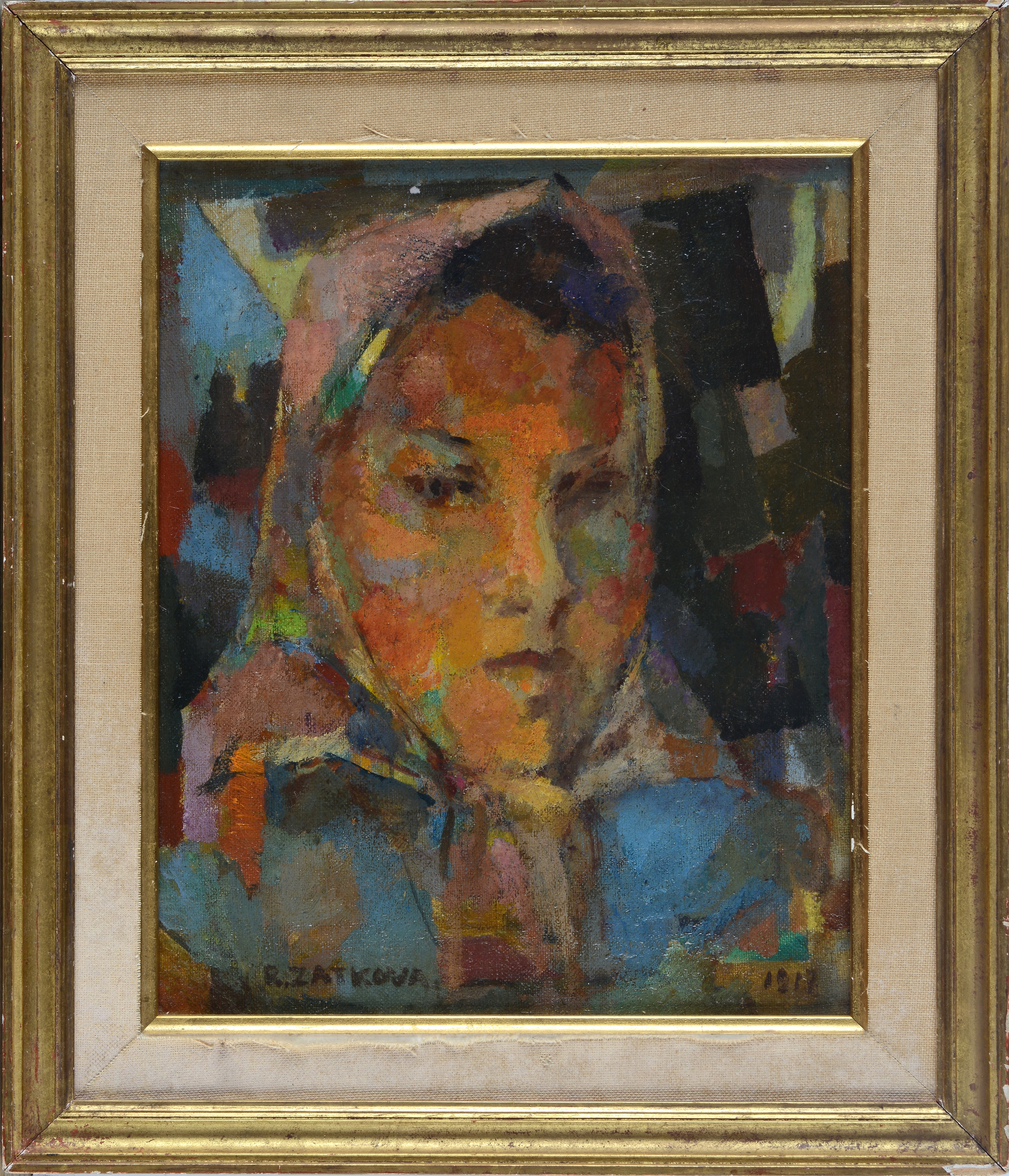 Attr. a Růžena Zátková - Donna con Foulard