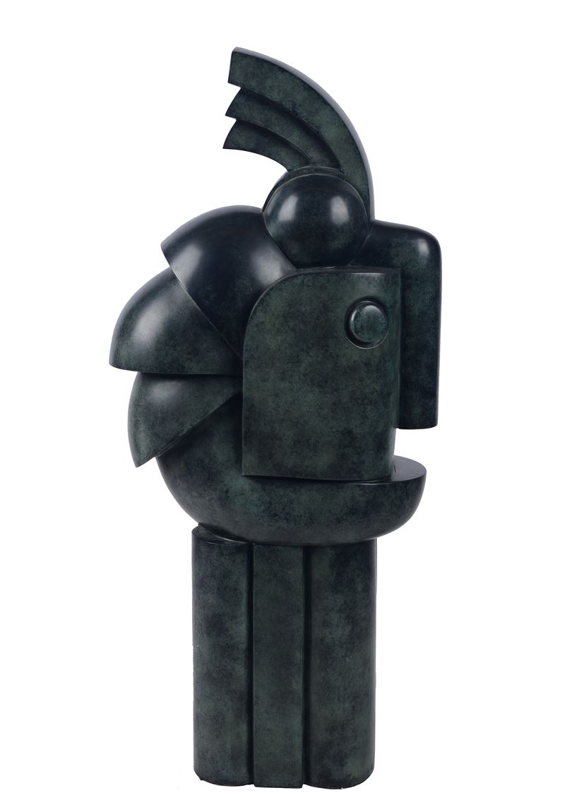 Franco Adami - Il centurione (bronzo a cera persa patinato verde, 1992)