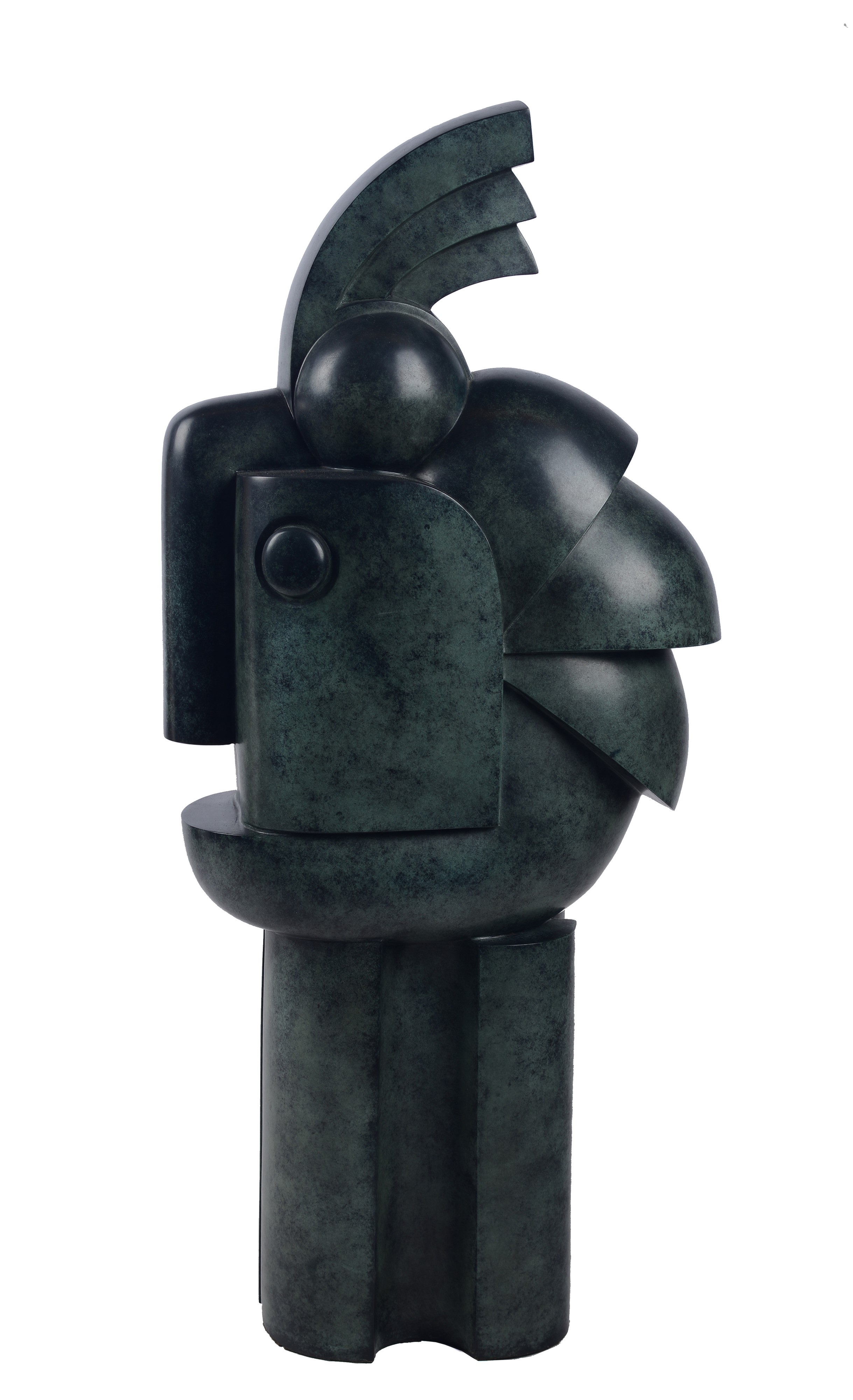 Franco Adami - Il centurione (bronzo a cera persa patinato verde, 1992)