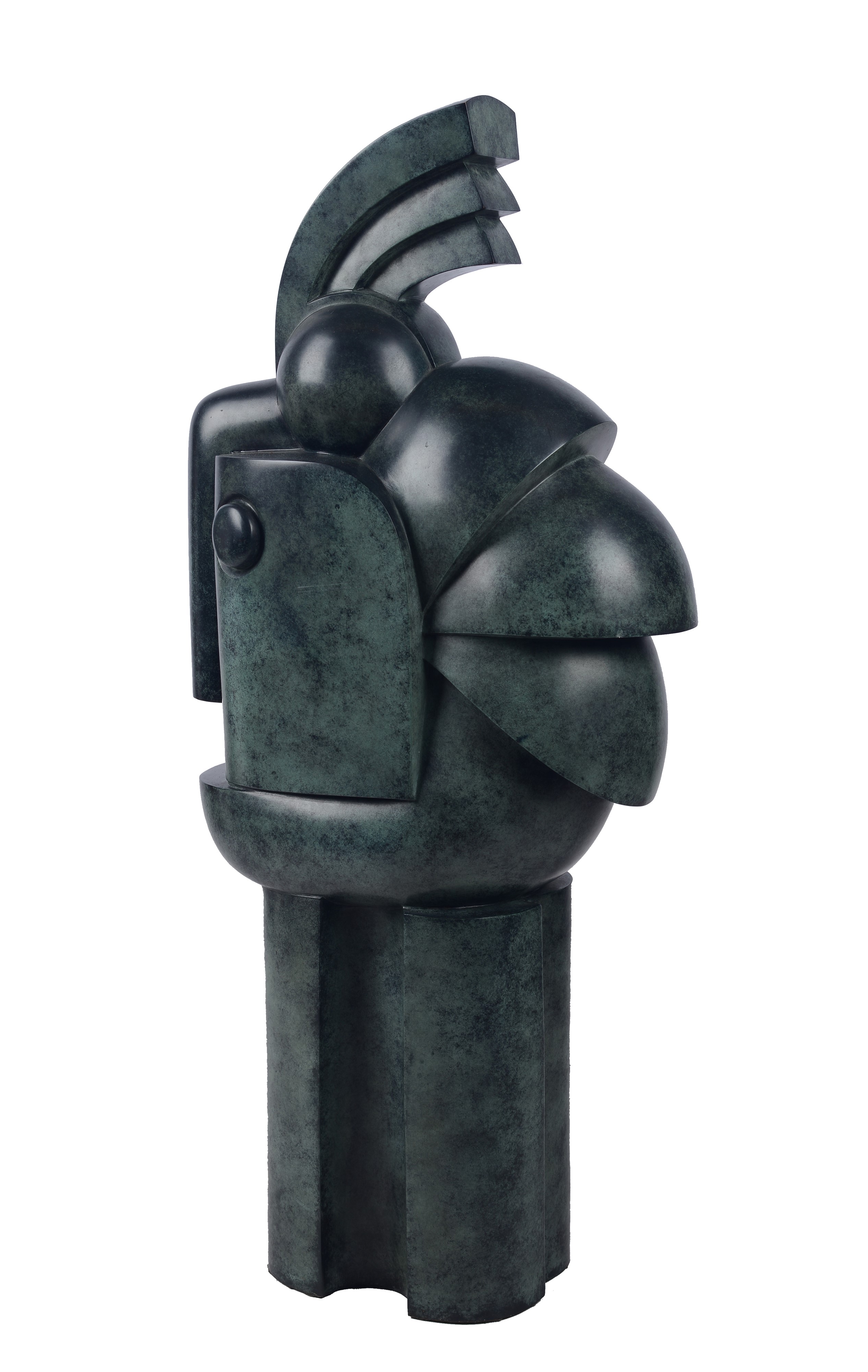 Franco Adami - Il centurione (bronzo a cera persa patinato verde, 1992)