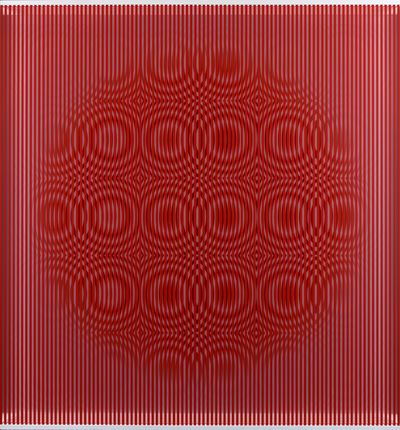 Red Rain coming down, rilievo in pvc su tavola