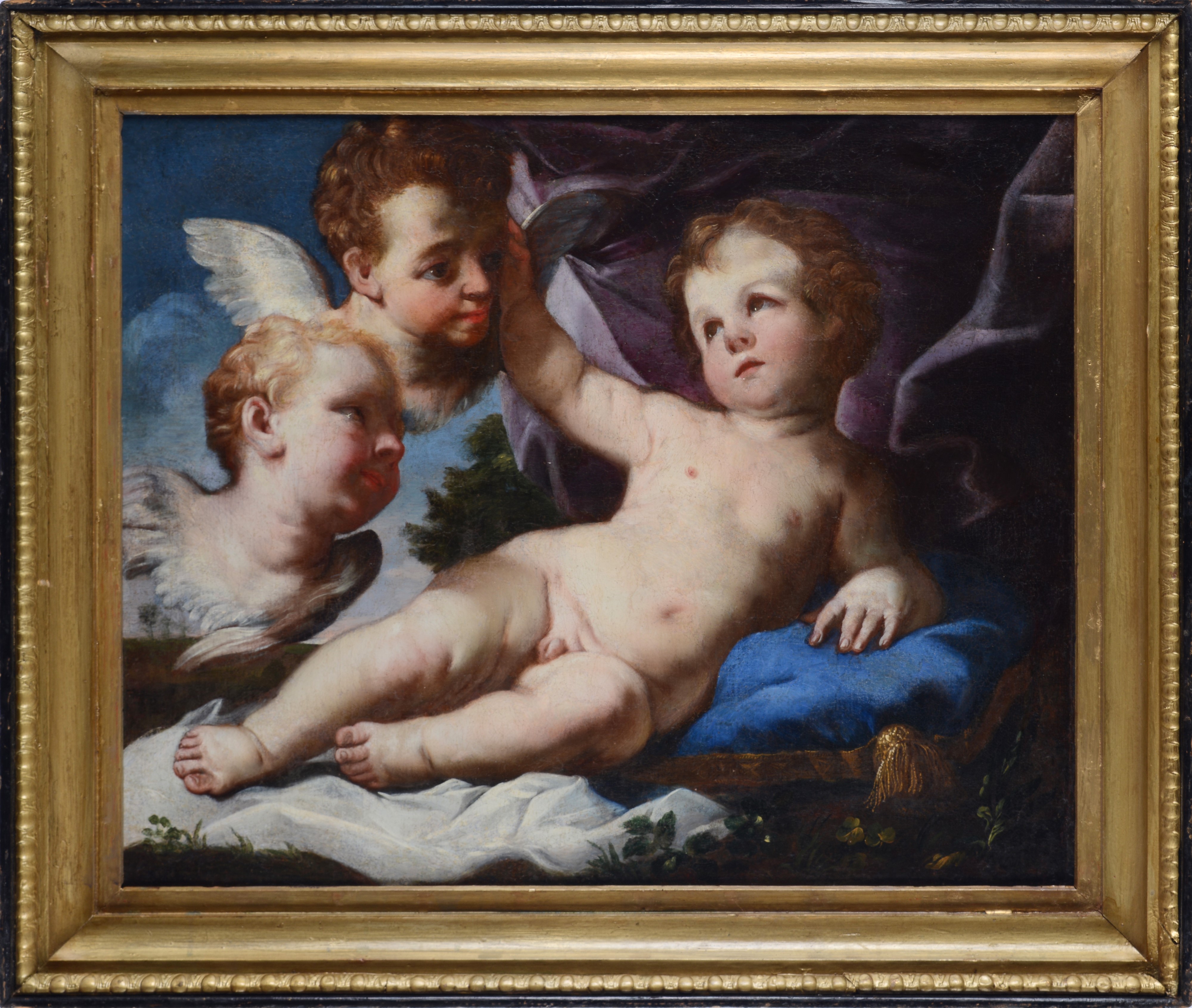 Scuola Romana, XVII Sec. - Scuola Romana, XVII secolo, Cristo fanciullo con serafini