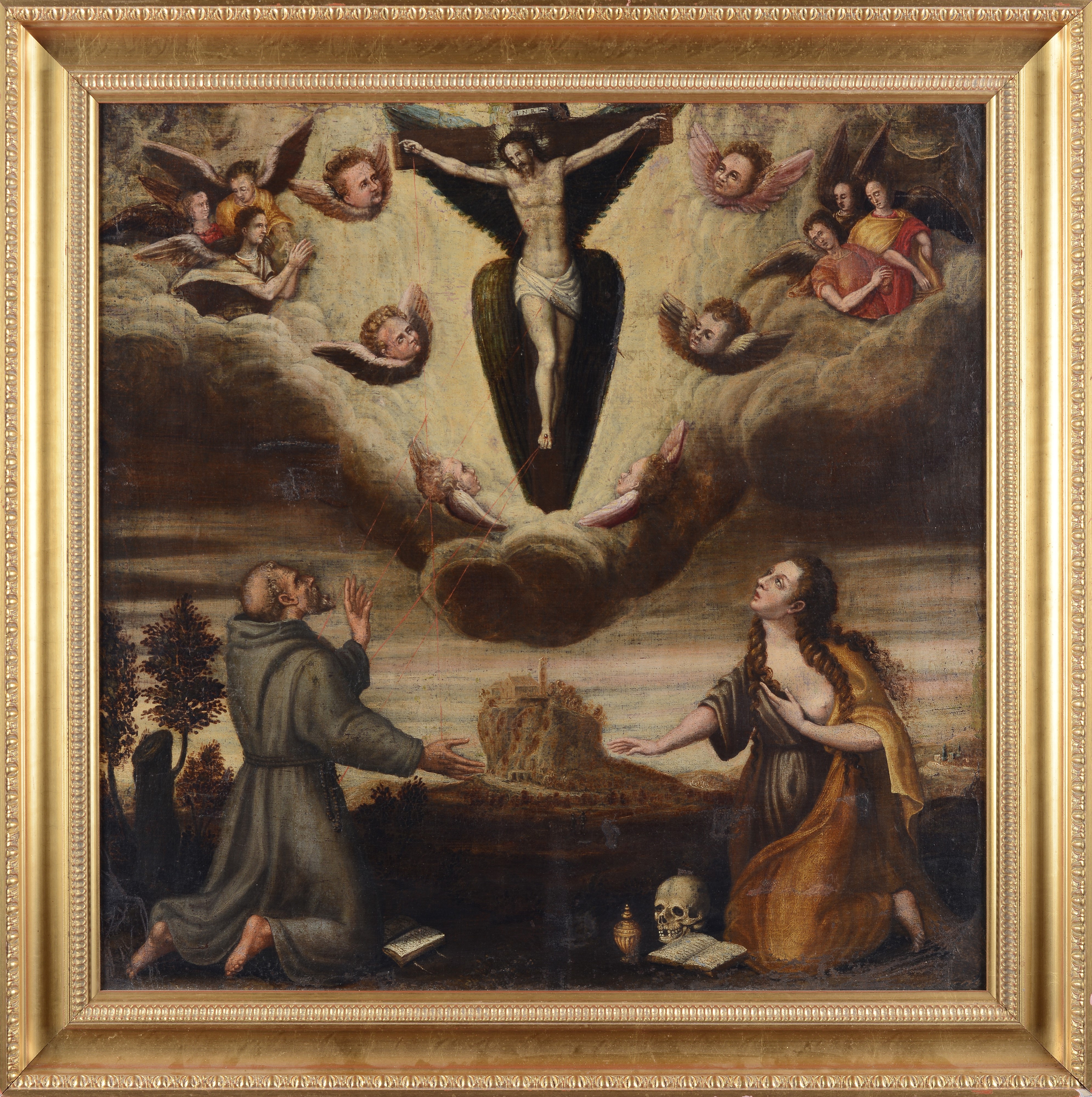 Anonimo, Fine XVI Sec. - Anonimo, fine XVI secolo, Maddalena e San Francesco in contemplazione de...