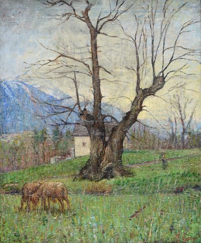 Paesaggio in Val Vigezzo, olio su tela