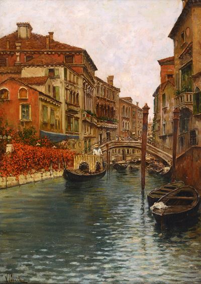 Canale a Venezia, olio su tela