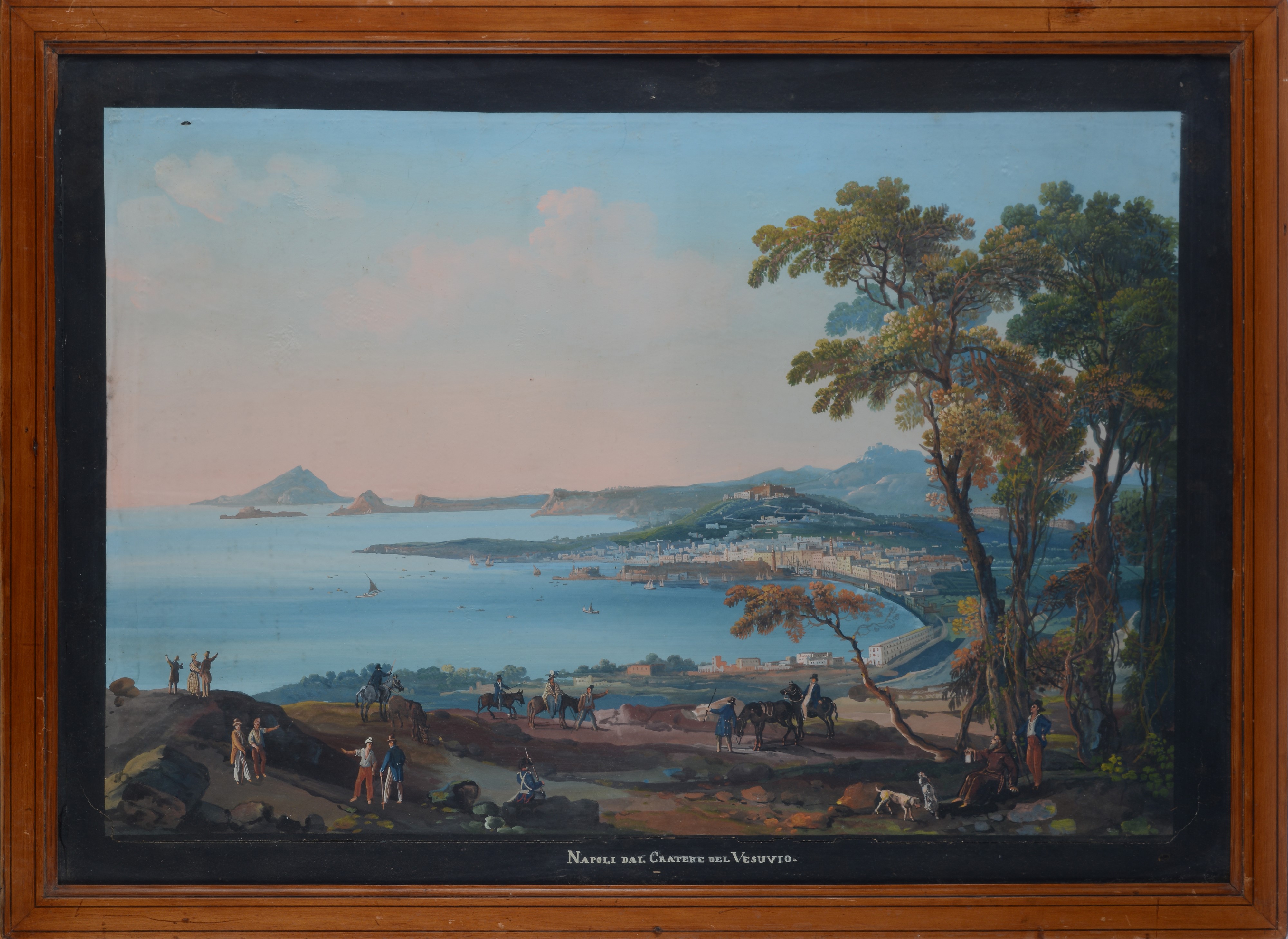 Anonimo, Inizi XIX Sec. - Anonimo, Napoli dal cratere del Vesuvio