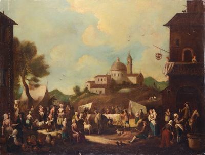 Scuola Italia Meridionale, Piazza con mercato