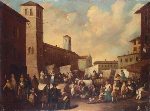 Scuola Meridionale, XVIII sec. - Piazza con mercato