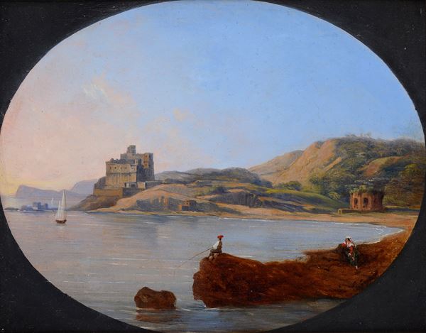 Giacinto Gigante - Marina con Castello di Baia