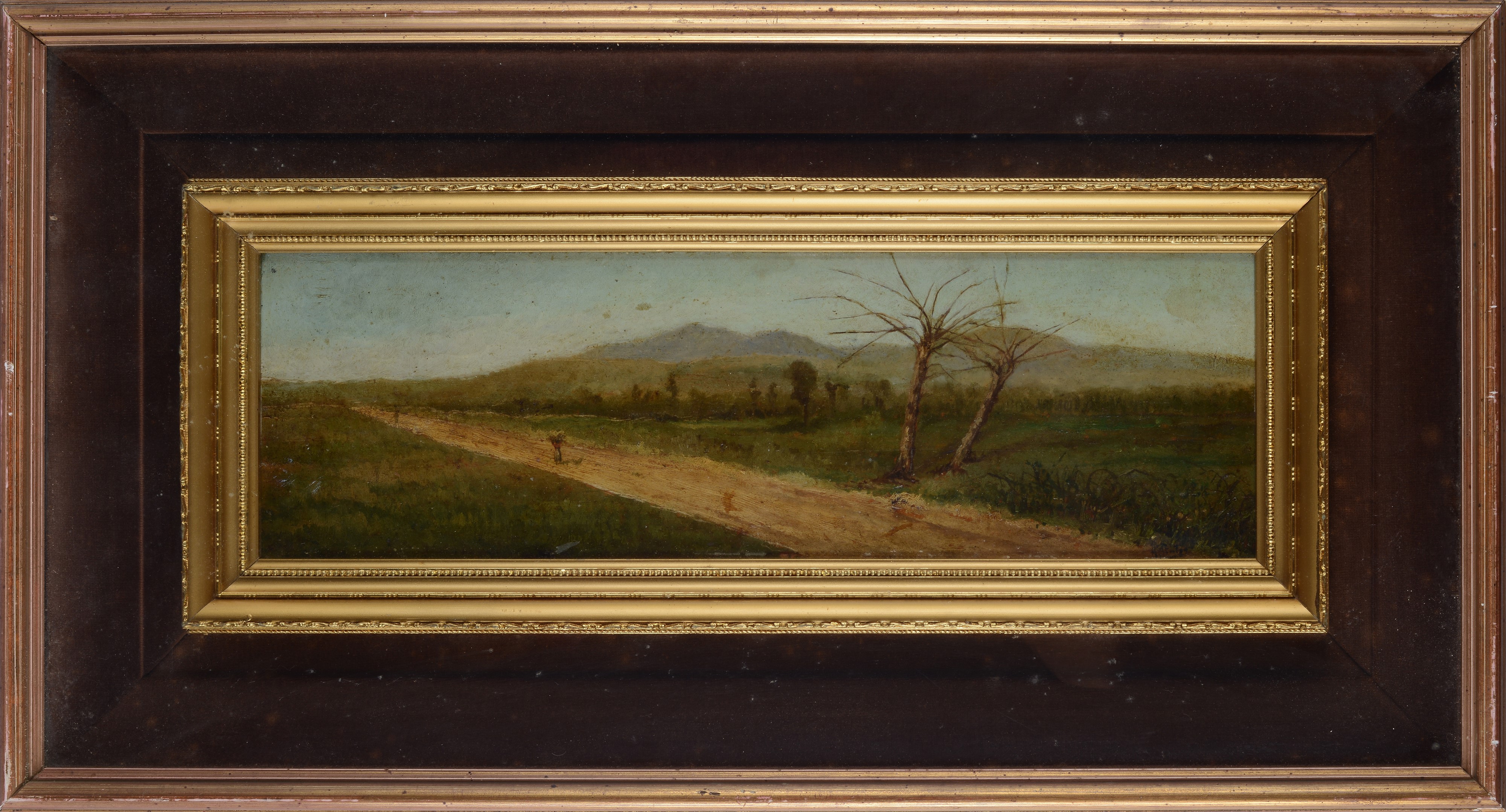 Anonimo, XIX Sec. - Anonimo, XIX secolo, Strada di campagna, olio su tavola
