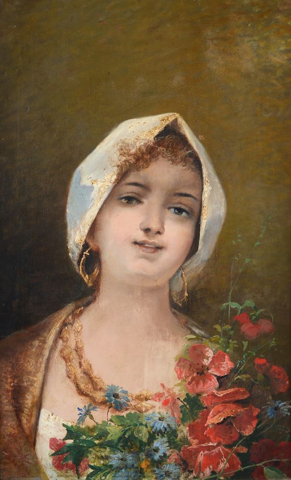 Giovanni Battista Filosa - Donna con fiori