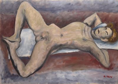 Nudo grande, olio su tela