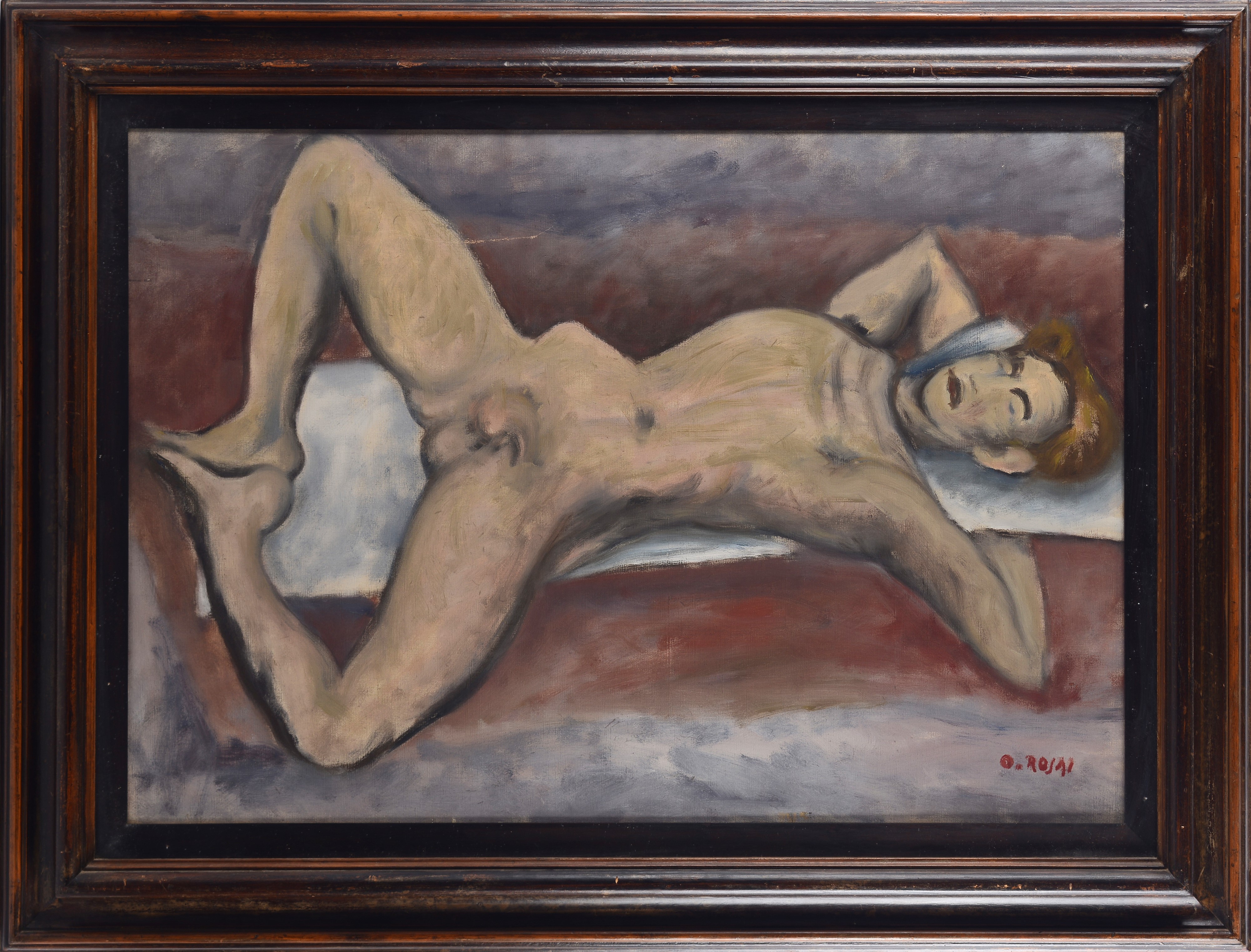 Ottone Rosai - Nudo grande, olio su tela