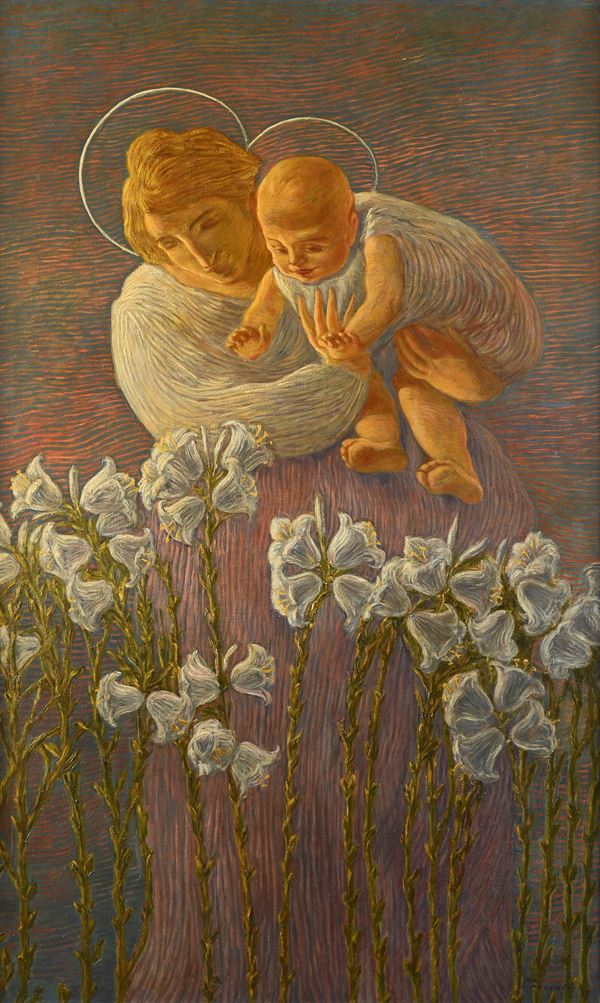 Gaetano Previati - Madonna dei gigli (Il mattino della vita)