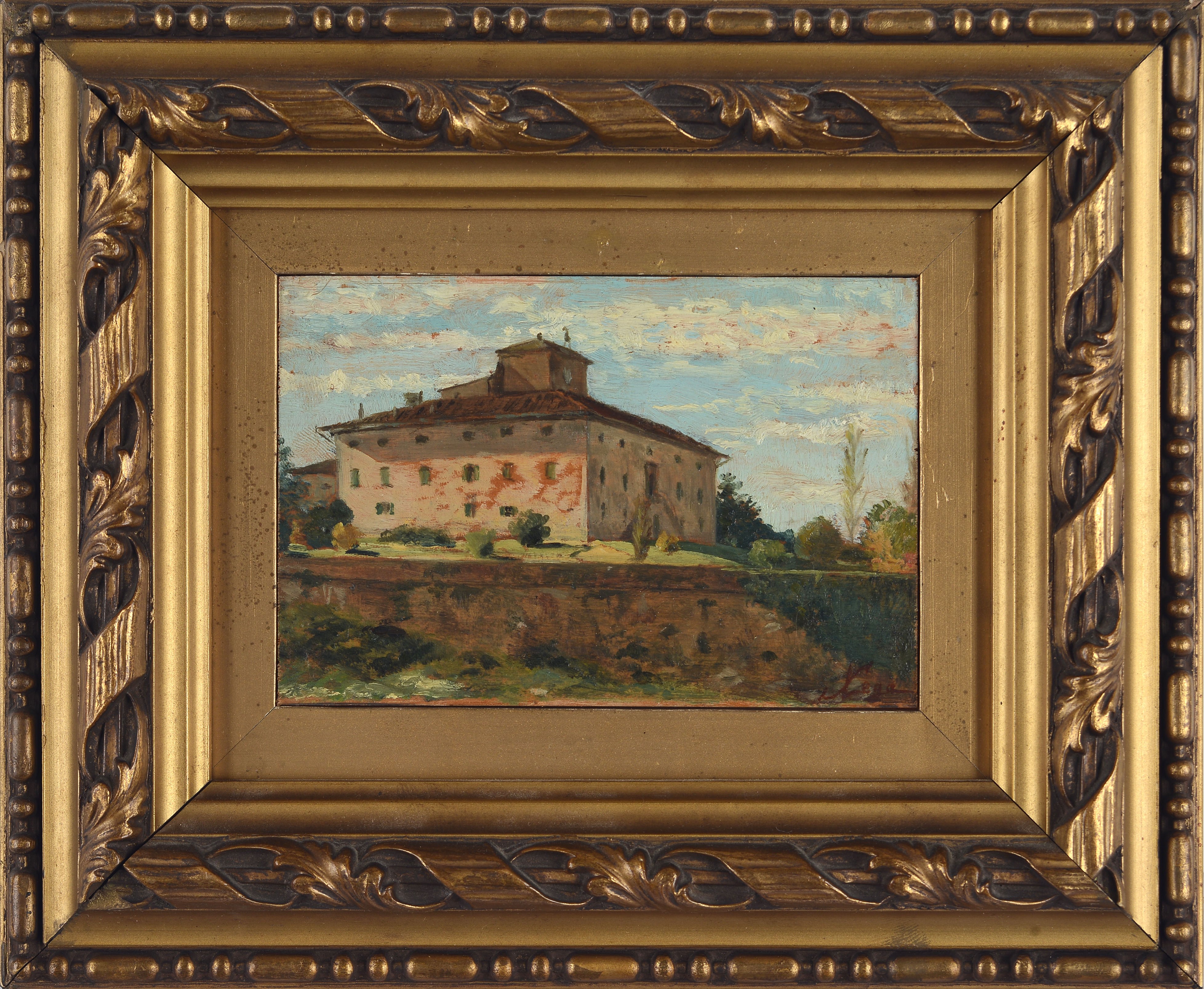 Silvestro Lega - Villa Quaratesi, olio su tavola (1864)