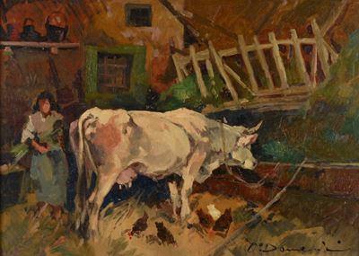 Interno, olio su faesite