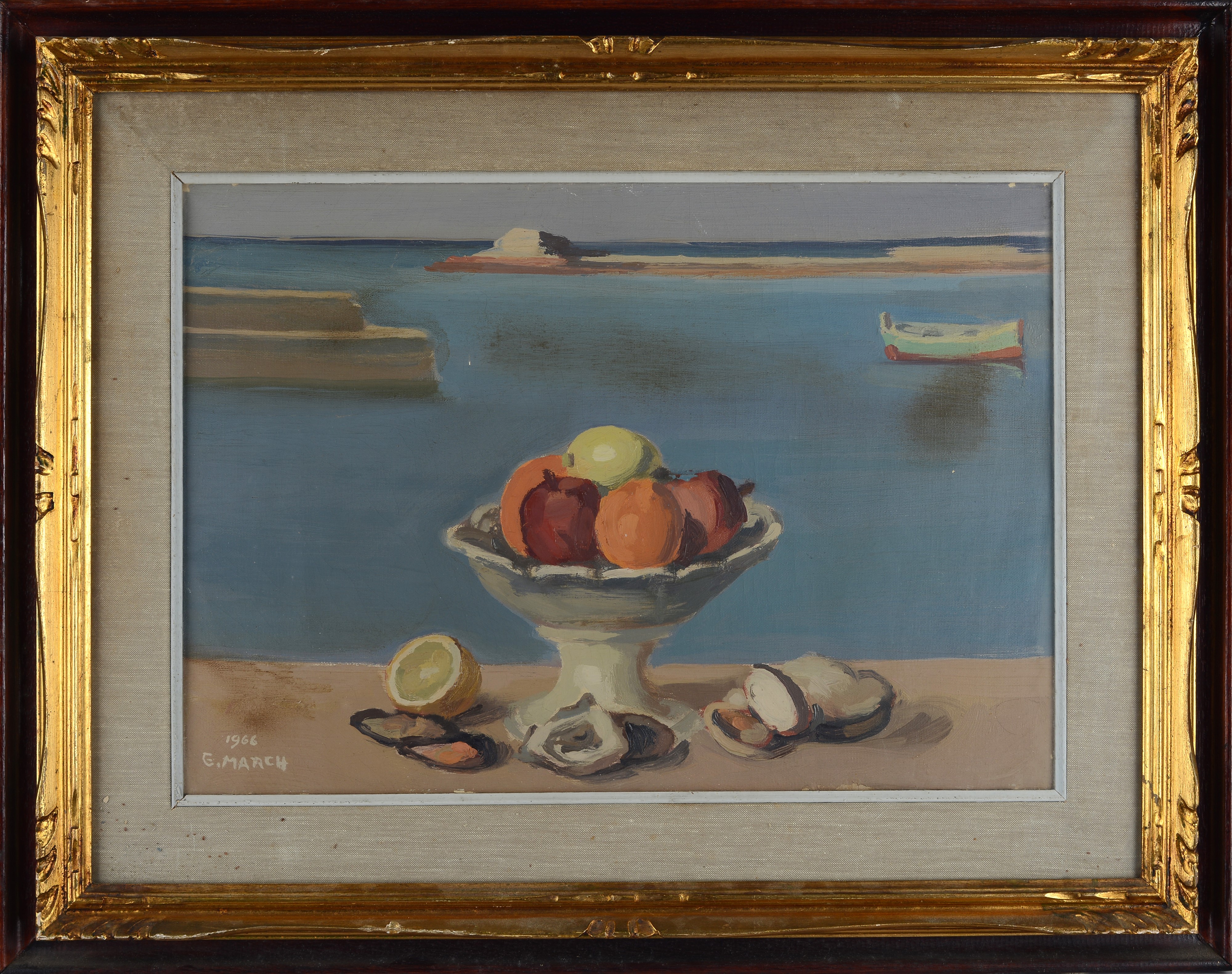 Giovanni March - Natura morta con frutta, olio su tela