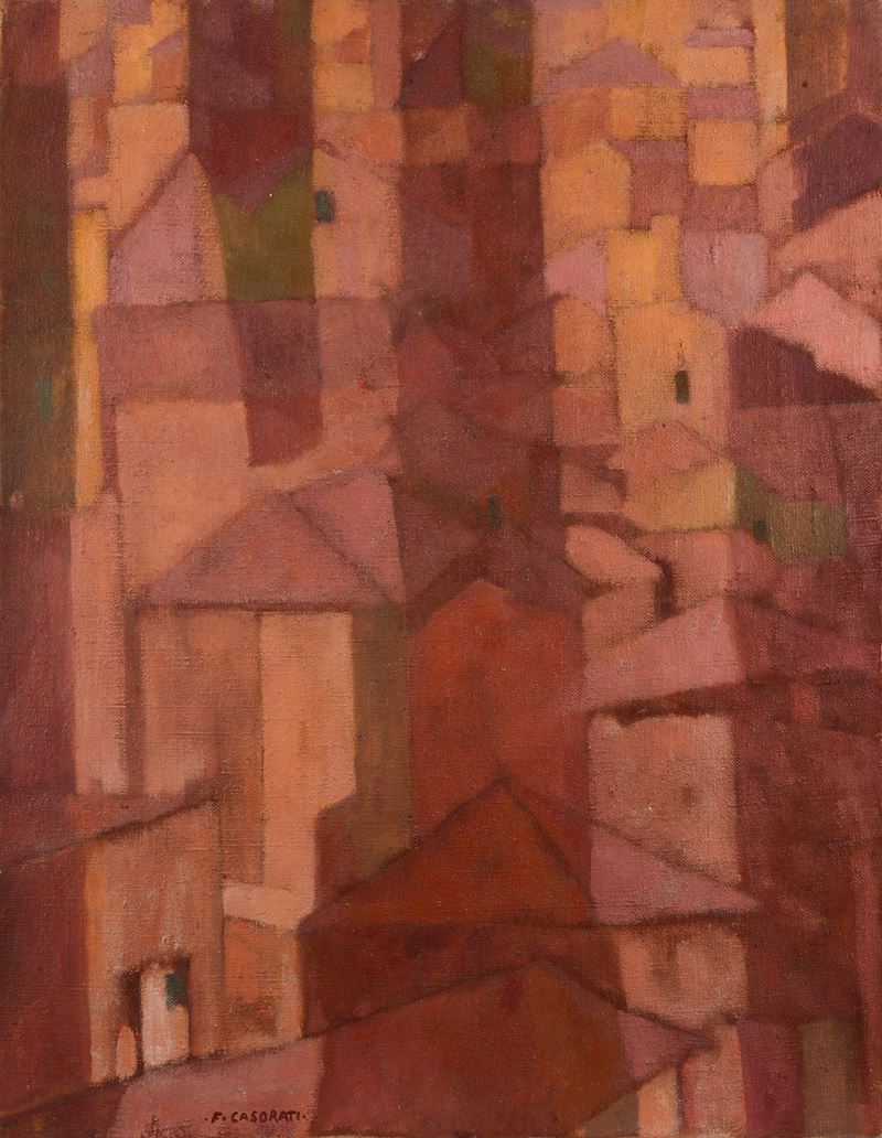Felice Casorati - Siena o Case di Siena o La Città, olio su tela
