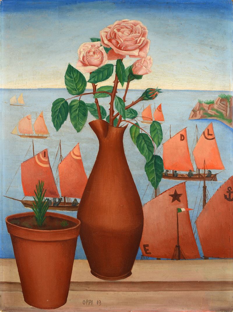 Ubaldo Oppi - Rose al mattino