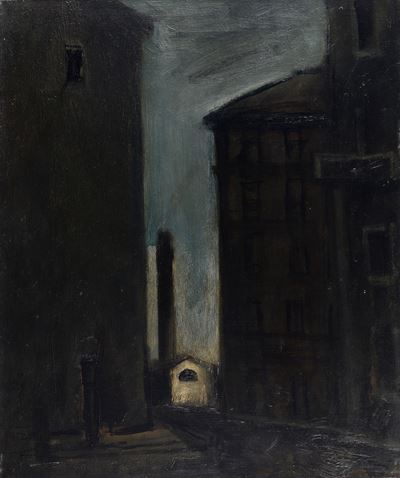 Periferia, olio su tela
