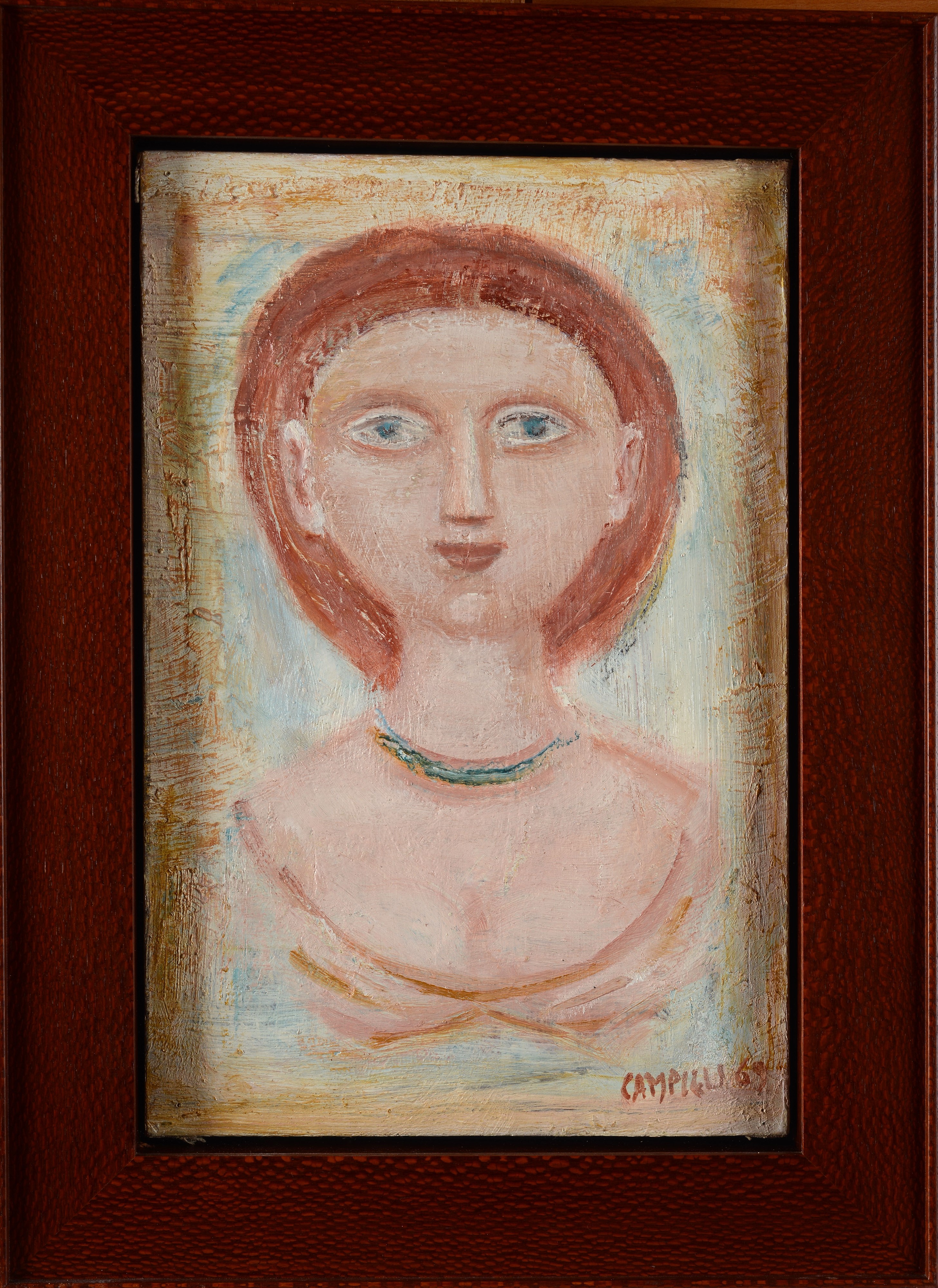 Massimo Campigli - Donna con collana, olio su tela