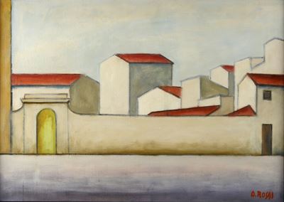 Piazza del Carmine, olio su tela (1955)
