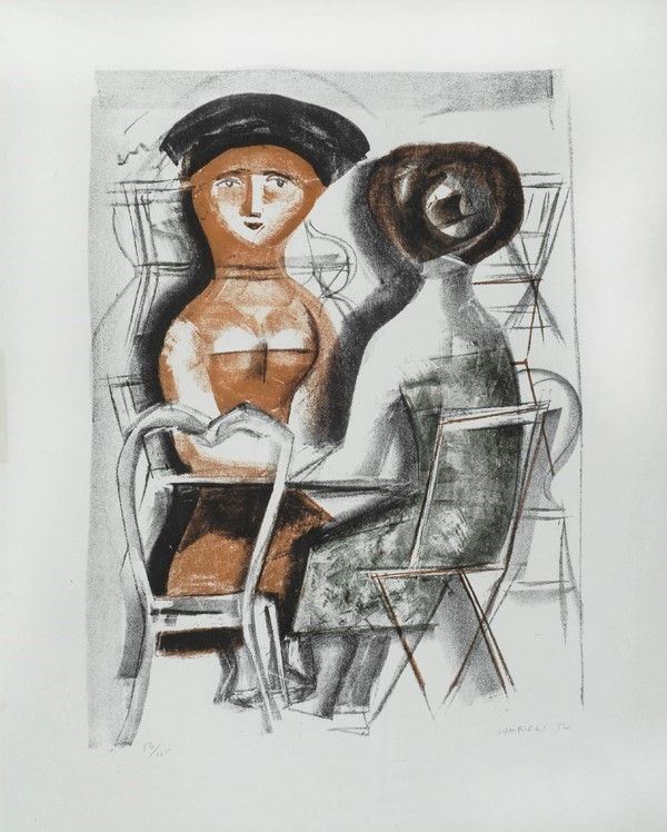 Massimo Campigli - Al tavolino
