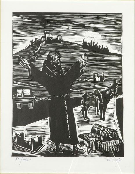 Pietro Parigi : Saint Francis  - Woodcut - Auction GRAPHICS, AND EDITIONS - Galleria Pananti Casa d'Aste