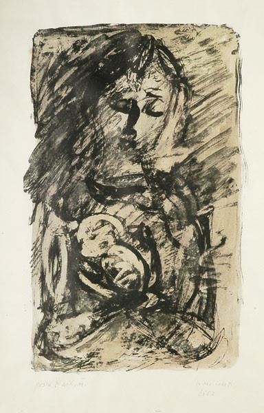 Primo Conti : Maternità  (1963)  - Litografia - Auction ASTA A TEMPO - Autori dell'800-900, Moderni e Contemporanei, Grafica ed Edizioni - I - Galleria Pananti Casa d'Aste