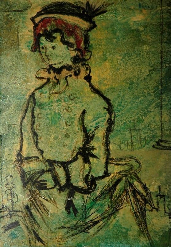 Lazzaro Donati : La cugina Valentina  (1963)  - Olio su tavola - Asta ARTE MODERNA - Galleria Pananti Casa d'Aste