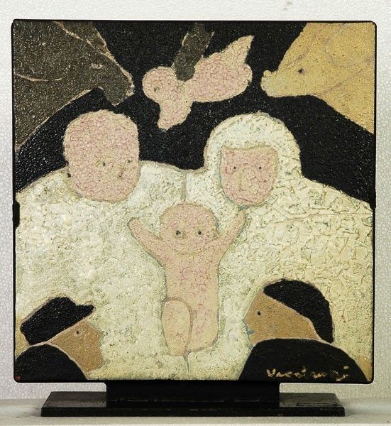 Venturino Venturi : Sacra famiglia  - Smalto su terracotta - Auction STORART - ARTE MODERNA E CONTEMPORANEA - IV - Galleria Pananti Casa d'Aste