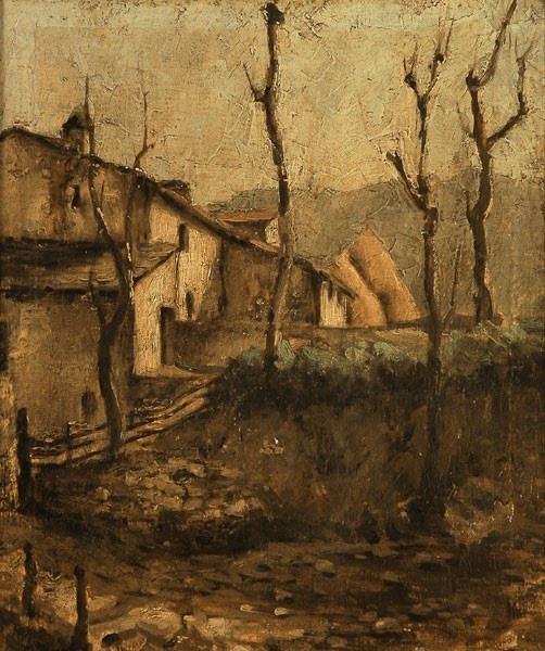 Anonimo, XX sec. : Countryside  - Oil painting on canvas - Auction MODERN ART - Galleria Pananti Casa d'Aste