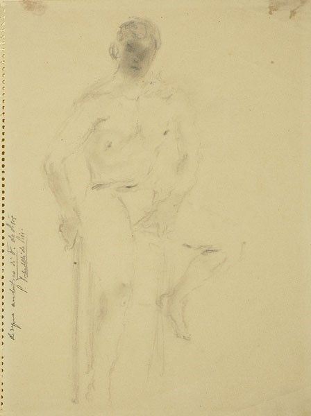 Filippo de Pisis : Uomo seduto  ((anni '30))  - Matita su carta - Asta Autori dell'800-900 - I - Galleria Pananti Casa d'Aste