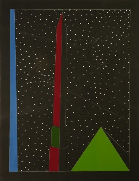 Franco Angeli : Notturno  (1985)  - Smalto su tela - Asta Autori dell'800-900 - I - Galleria Pananti Casa d'Aste