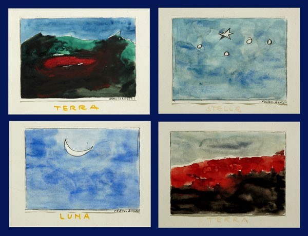 Franco Angeli - Terra-luna-stelle-terra (polittico)