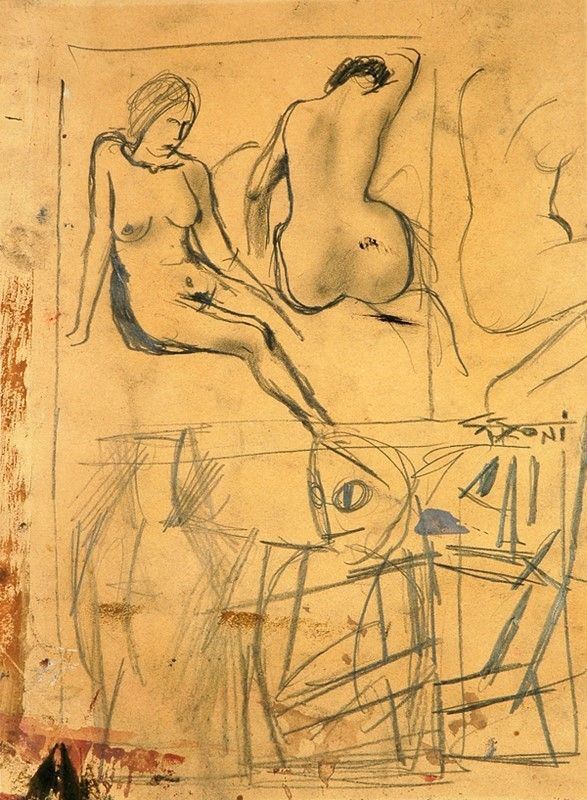 Mario Sironi : Studio  - Matita su carta - Asta Arte Moderna e Contemporanea, Edizioni e Grafica - I - Galleria Pananti Casa d'Aste