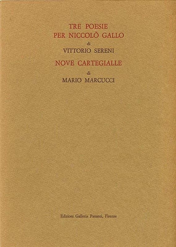 Tre poesie per Niccolò Gallo