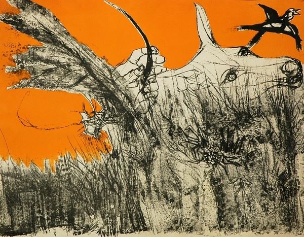 Luigi Guerricchio : Flowers in the corn  - Lithography - Auction GRAPHICS, AND EDITIONS - Galleria Pananti Casa d'Aste