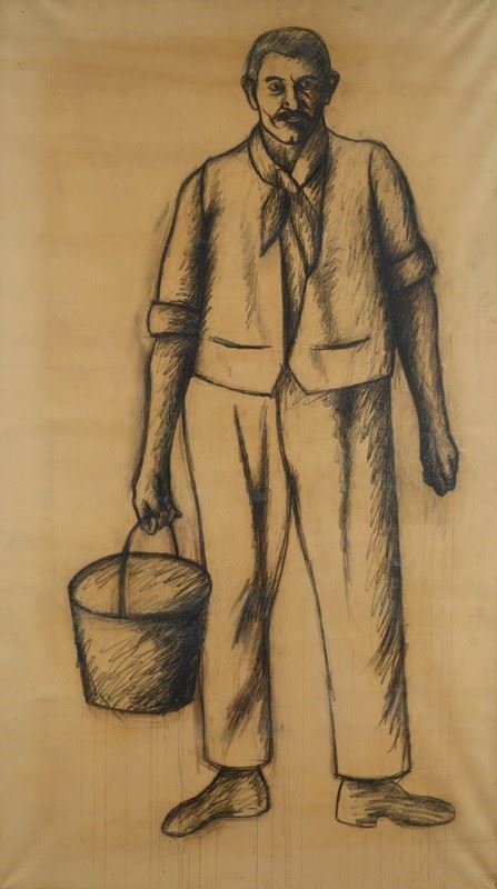 Ottone Rosai - Man with bucket