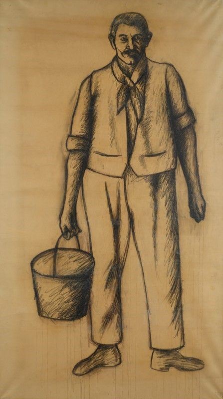 Ottone Rosai - Uomo con Secchio