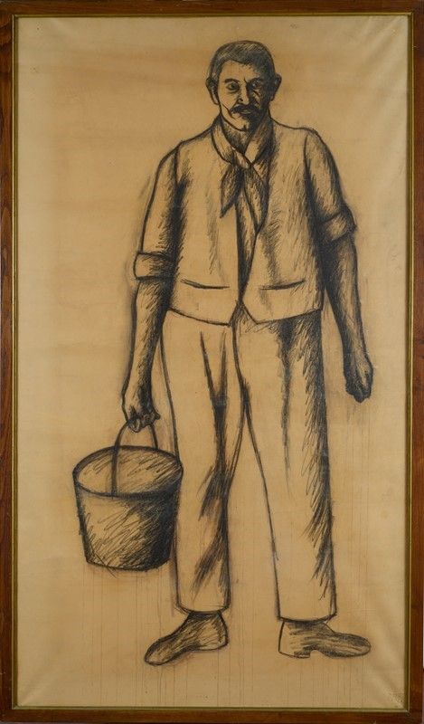 Ottone Rosai - Uomo con Secchio