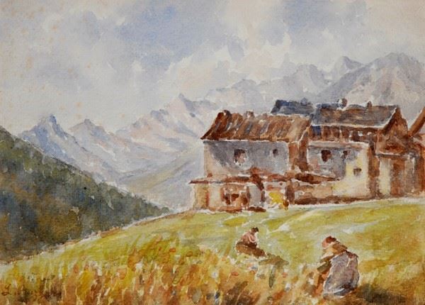 Leonardo Bazzaro - Paesaggio con case