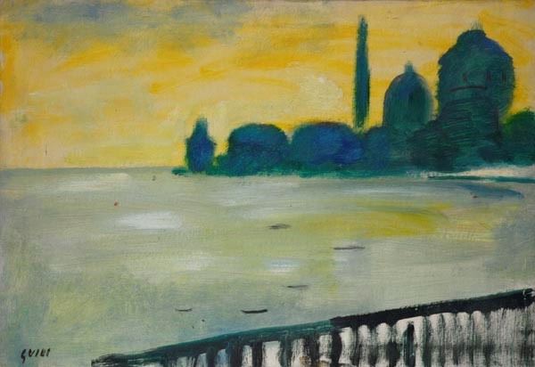 Virgilio Guidi : Venezia  - Olio su tela - Asta Autori del XIX e XX sec. - Galleria Pananti Casa d'Aste
