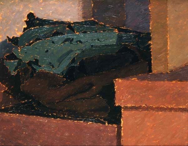 Oscar Ghiglia : Foglie di carciofo su di un panno  (1916)  - Olio su tavola - Asta Autori dell'800 e 900 - Galleria Pananti Casa d'Aste