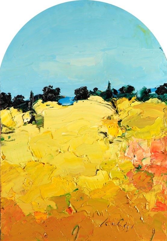 Sergio Scatizzi : Maremma landscape  - Oil on the table - Auction MODERN  ART - TUSCANY AUTHORS - Galleria Pananti Casa d'Aste