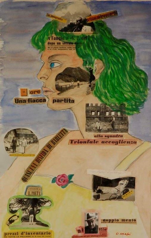 Attr. a Mario Mafai : Composition  (1962)  - Watercolor and collage on paper - Auction CONTEMPORARY ART - Galleria Pananti Casa d'Aste