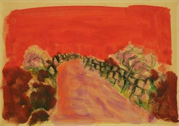 Renato Borsato : Strada  (1968)  - Tempera su carta - Auction Autori dell'800-900, Grafica ed Edizioni - I - Galleria Pananti Casa d'Aste